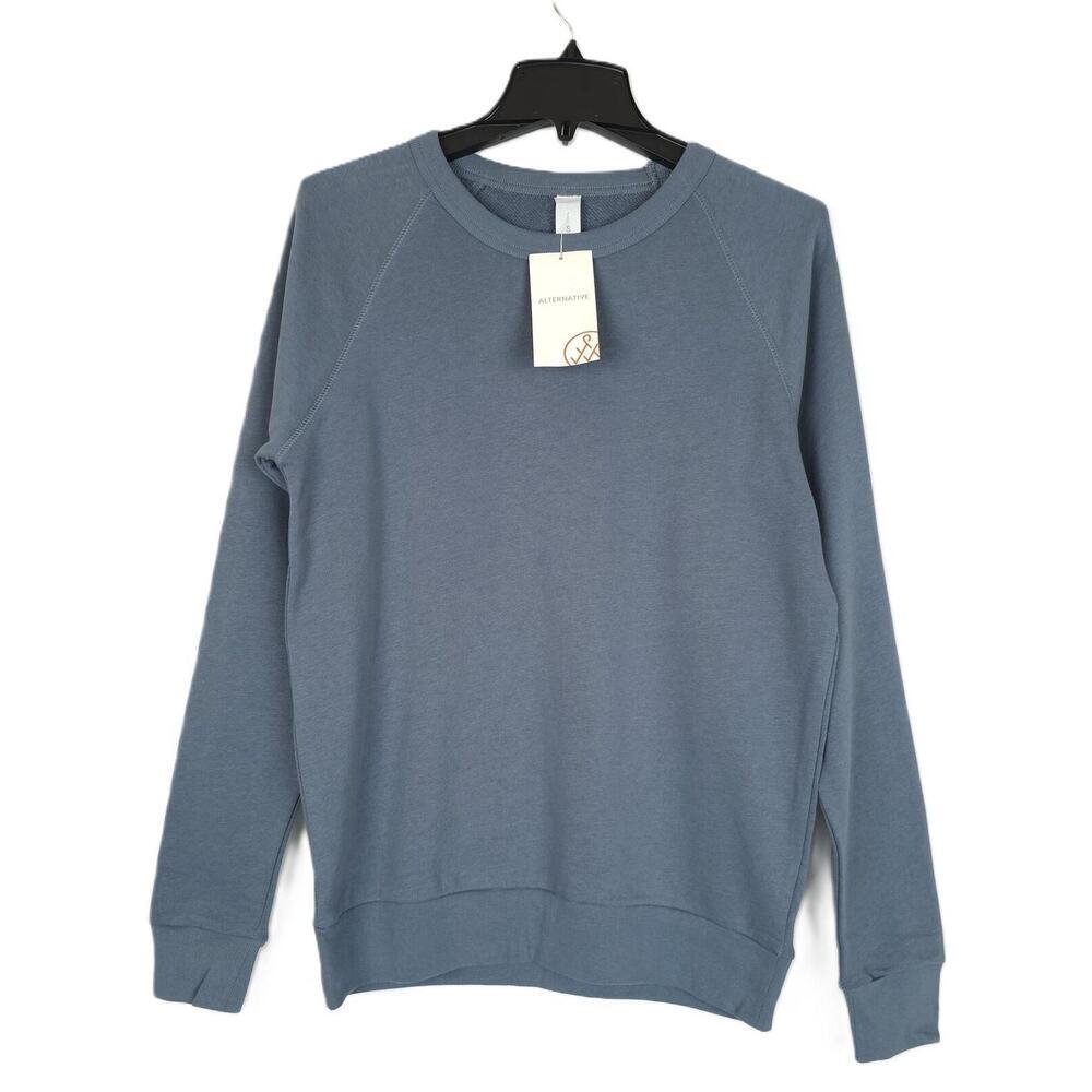 Alternative Apparel Mens Champ Sweatshirt Sz Small Washed Blue French Terry NWT